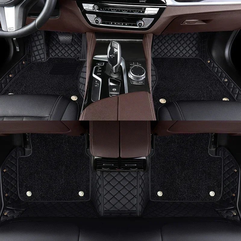 Customized 5D Double Layer Car Floor Mats for Mercedes Benz GLE 5 Seat 7 Seat GLE Coupe 2020-2023 Interior Accessories Carpets