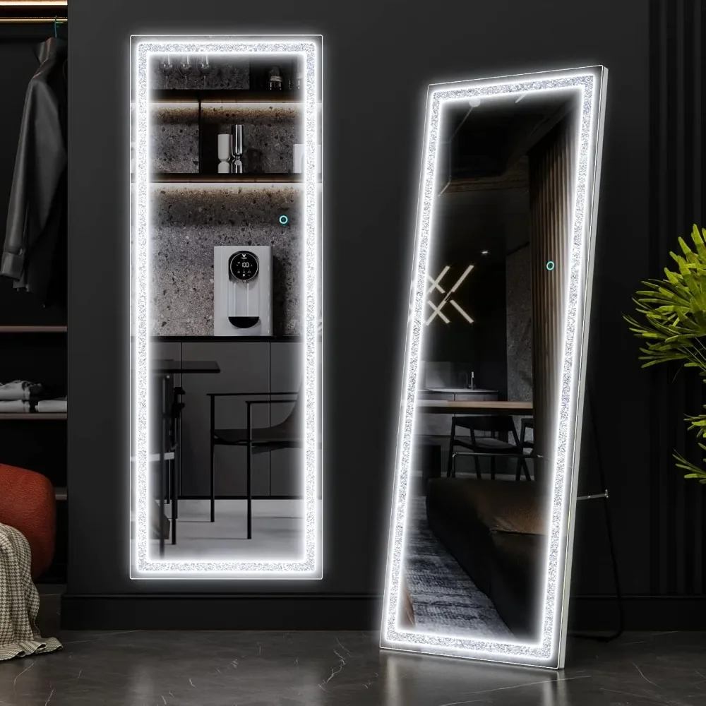 63"x20" Full Length Floor Mirror Star, Full-Size Body Mirror, Wall Mounted Hanging Mirror Dimming Lights for Bedroom