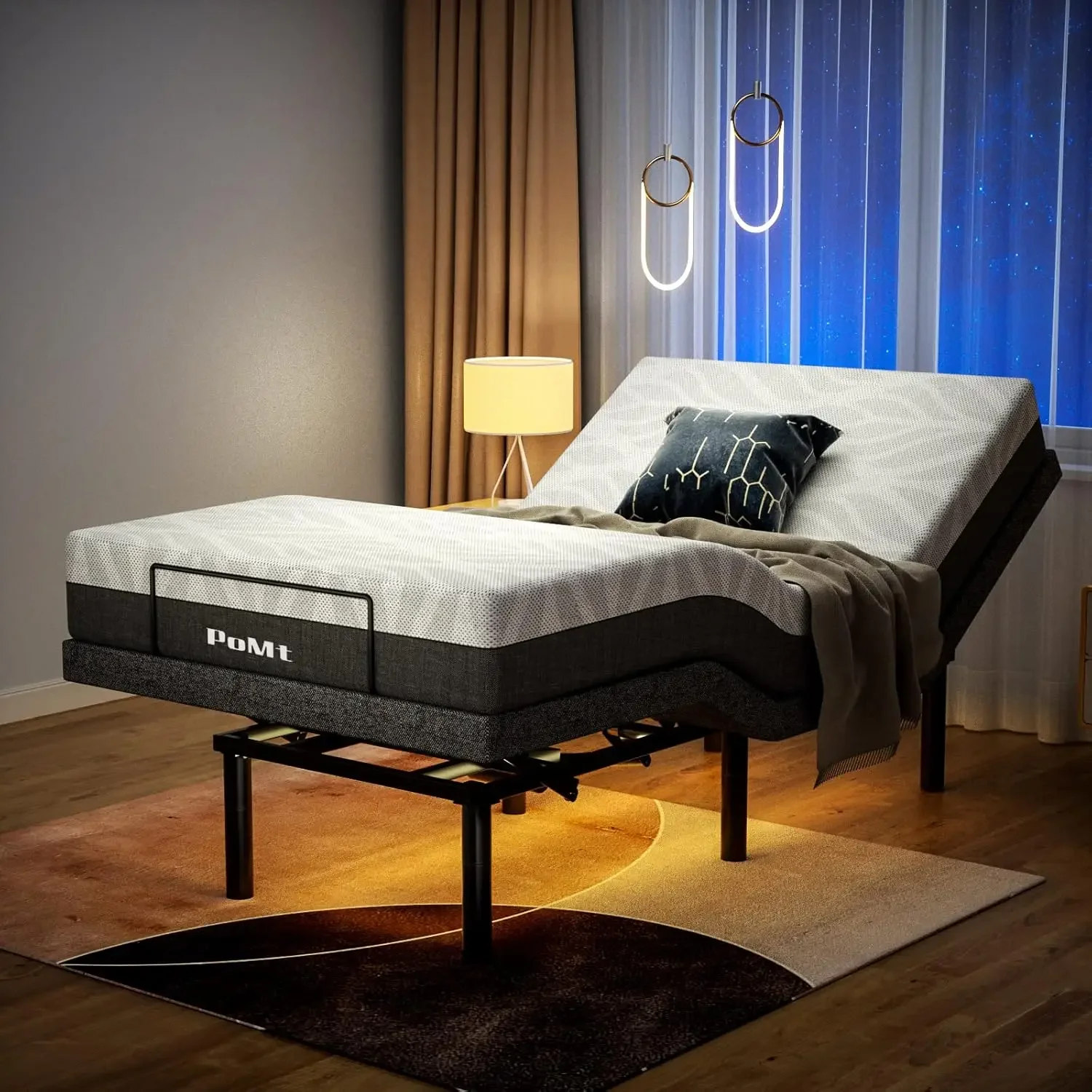 Adjustable Bed Frame Twin XL Quick Assembly Adjustable Bed Base Electric Bed Frame with Wireless Remote Independent Head and Foo