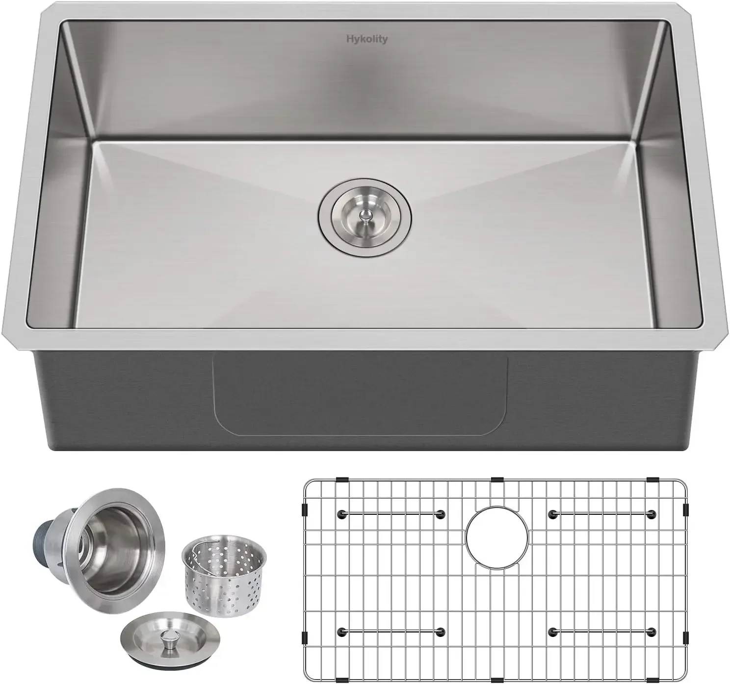 30-inch Kitchen Sink, 16 Gauge Undermount Single Bowl Stainless Steel Sink, 30" x 18" x 10"