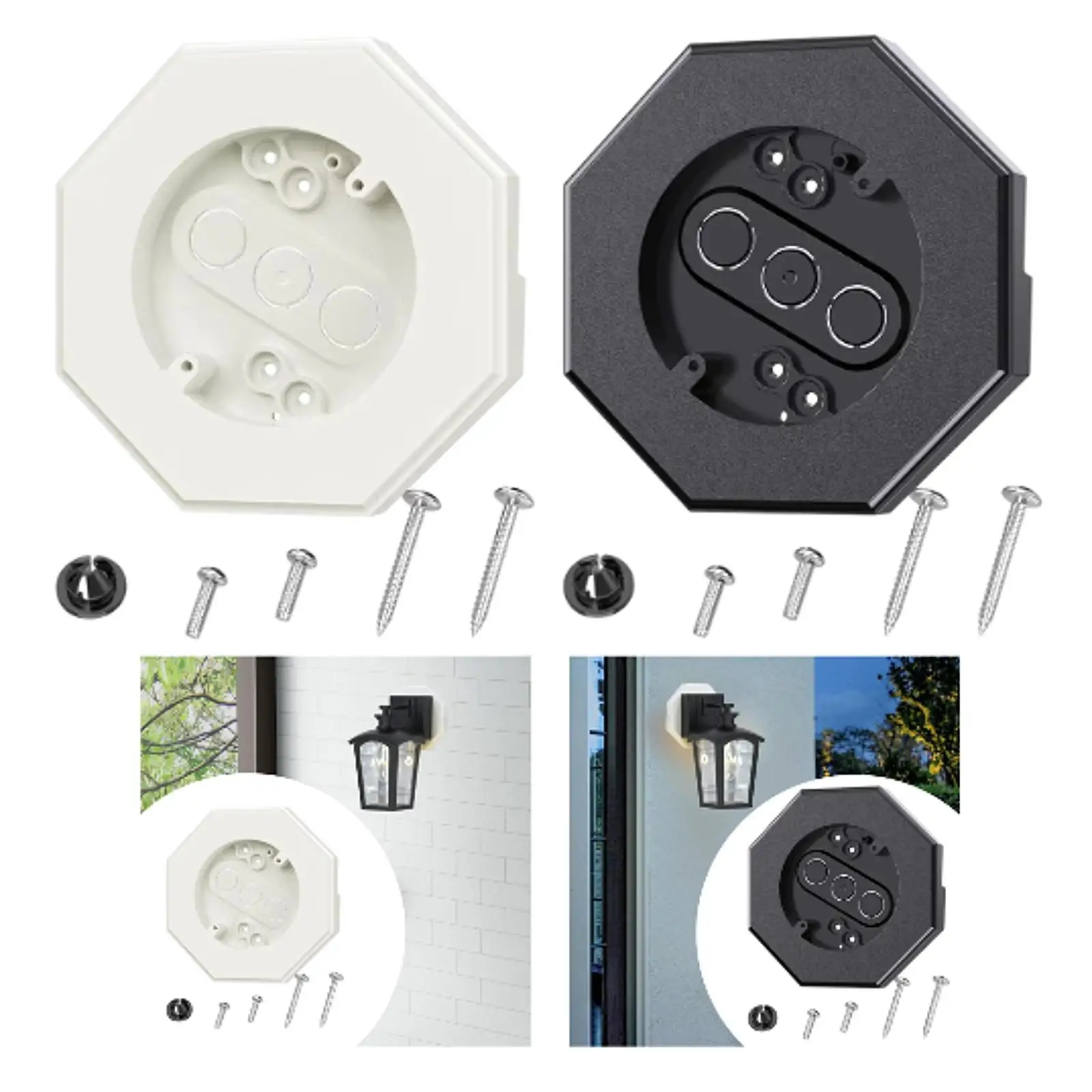 Vinyl Siding Mounting Blocks with Built in Electrical Box Professional Light Mounting Kit Vertical Siding Lamps Mounting Plate