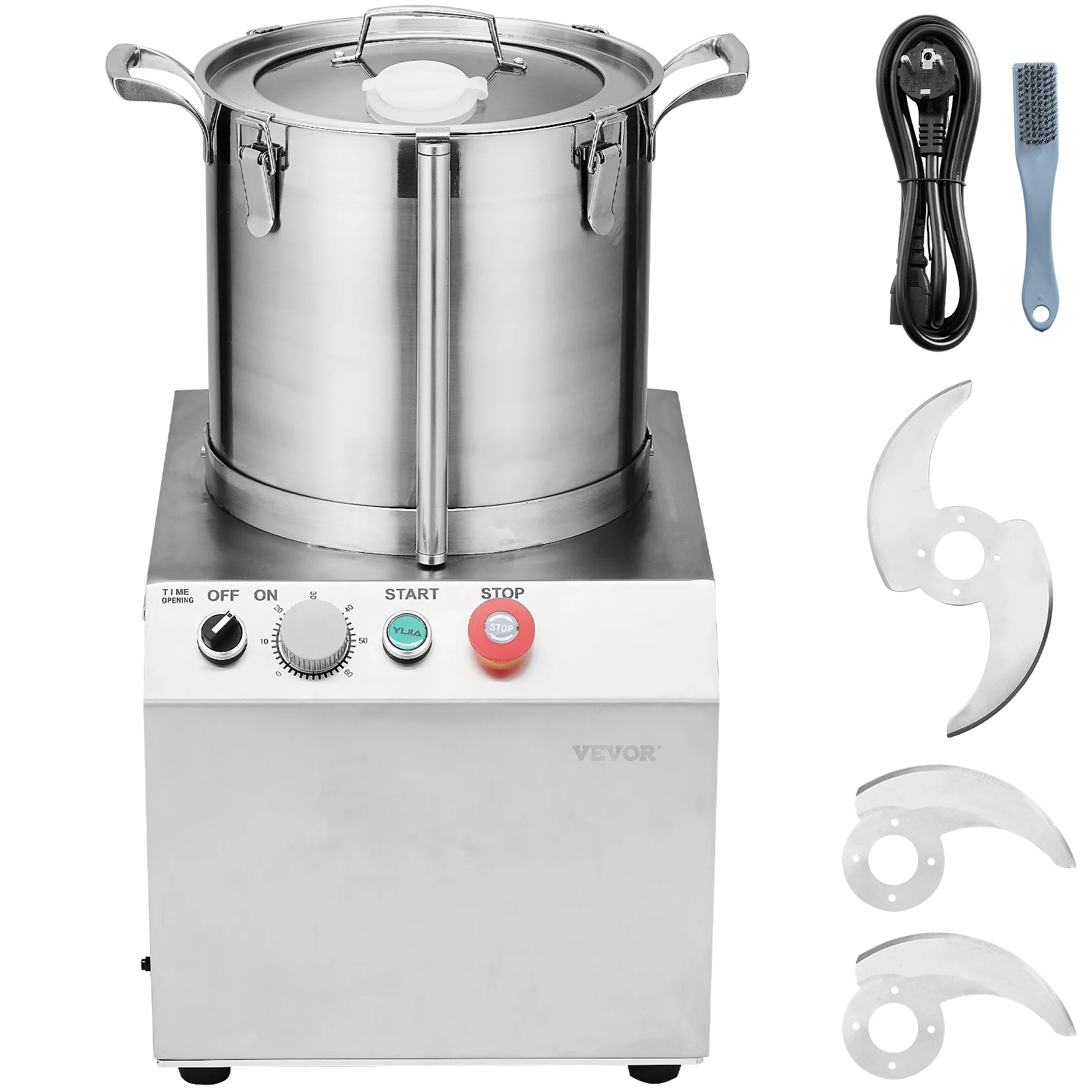 VEVOR Food Processor & Vegetable Chopper, 15.9 Qt Food-Grade Stainless Steel Food Processor Chopper with 2 Extra S-Curve Bla