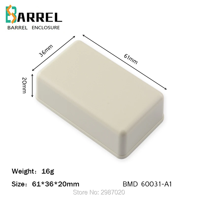 50 pcs/lot 61*36*20mm ABS plastic enclosure for electronic project industry PCB board outlet case electrical sensor control box