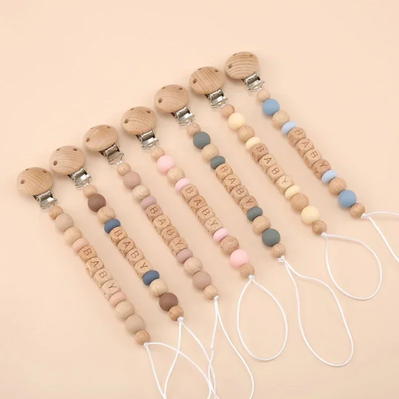 Baby Pacifier Clips Personalized Name Teethers Toys Dummy Nipples Holder Chain Babies Accessories Newborn Gift Pacifiers Chains