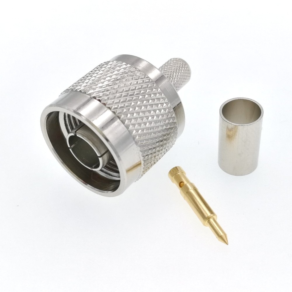 N Male Crimp RF Connector For RG5 RG6 LMR300 RG212 5D-FB Cable