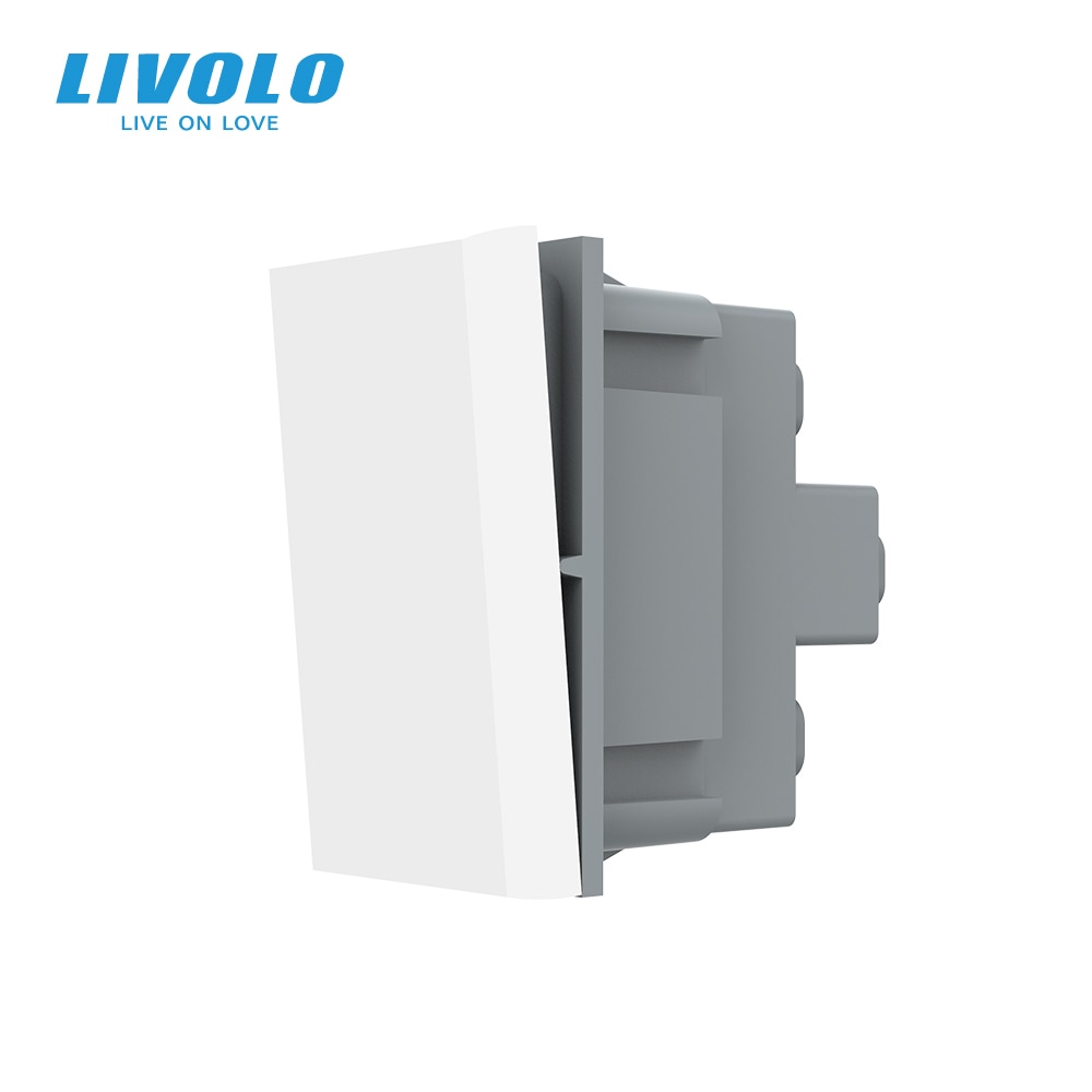 Livolo EU Standard 4colors Plastic Materials, Small One Gang Key Pad Wall Push Button Switch,Module Without Panel,No Metal