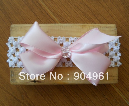 baby headband with pink bow 6pcs /lot