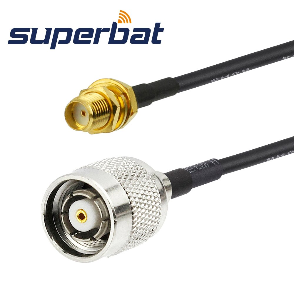 Superbat SMA Female to RP-TNC Male Cable Assembly RG174 15cm Wholesale Extension Cords