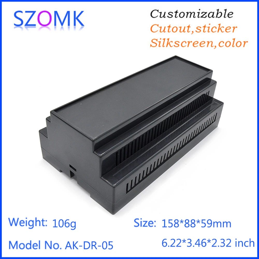 2Pcs hot selling abs plastic box enclosure electronics industrial box 158*88*59mm szomk din rail box wall mount project box