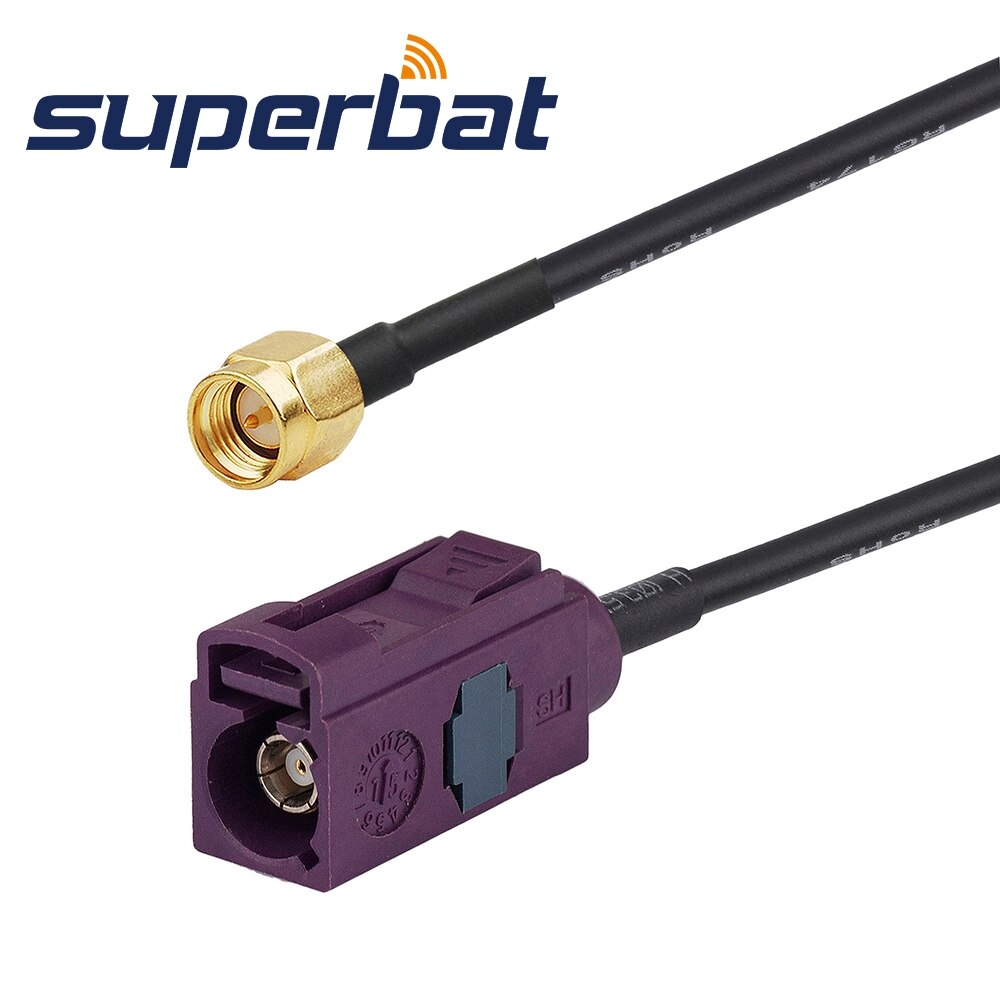 Superbat GSM Antenna Extension Cable Fakra D Female to SMA Male Pigtail Cable RG174 15cm