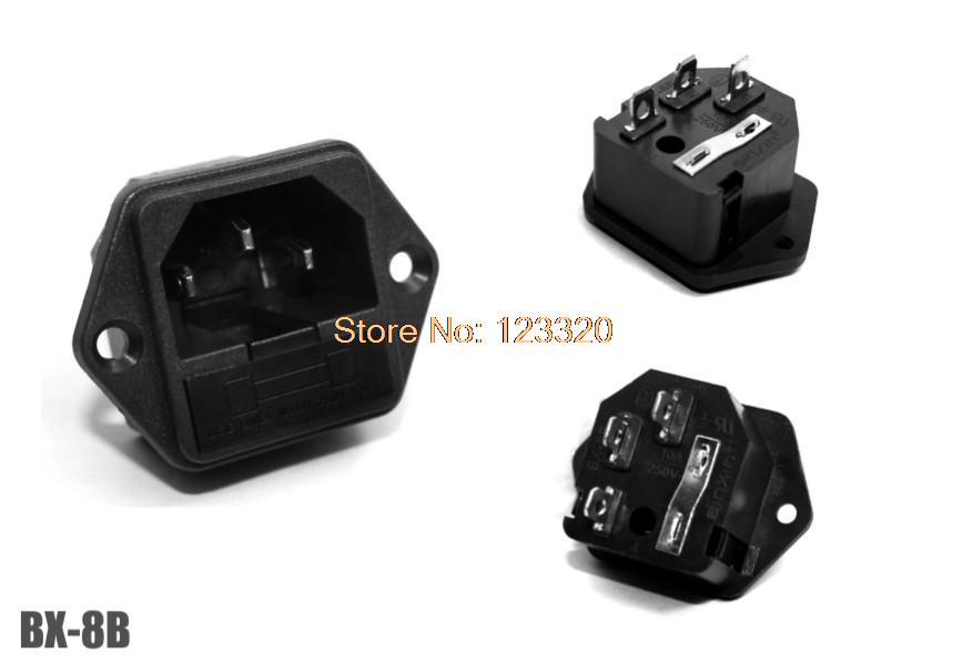 20pcs/lot AC Power Socket Adapter Plug With 5x20MM Fuse Holder