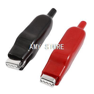 6x Plastic Cover Test Probe Metal Alligator Clips Clamps 78mm
