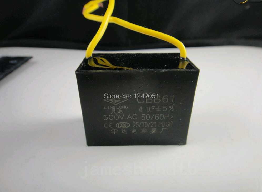 10pcs Fan Capacitor Metallized Capacitor Start Capacitor CBB61 500VAC 4.0uF