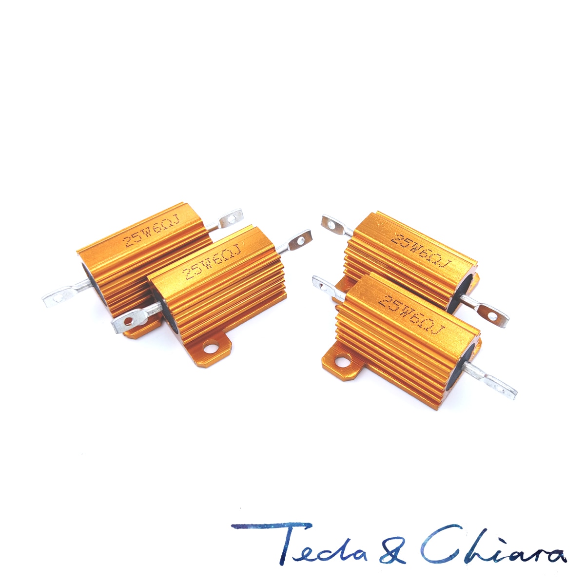 5Pcs 390R 390ohm 390 39R 39ohm 39 R Ohm 25W Watt Wirewound Aluminum Power Metal Shell Case Resistance Resistor RX24