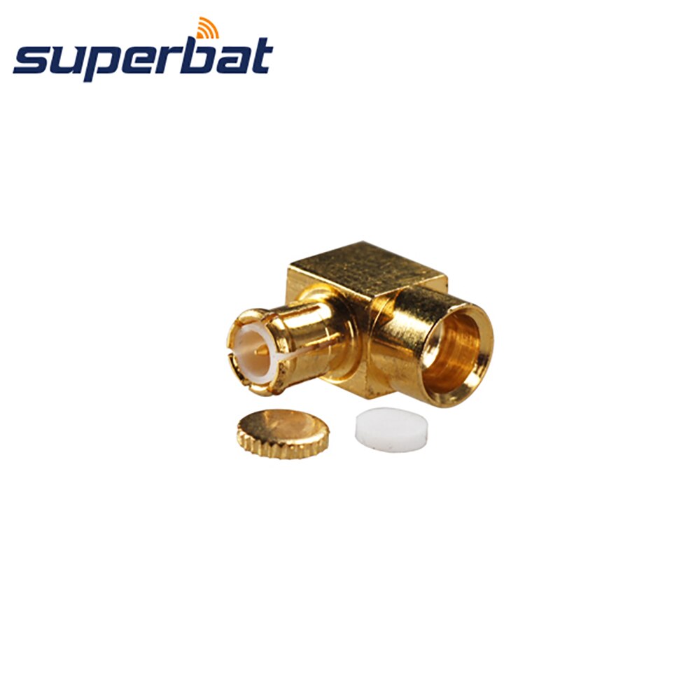 Superbat 5pcs MCX Solder Male Right Angle Connector for Semi-rigid Cable .141'' ,RG402 Cable for WiFi