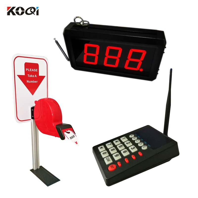 Display monitor keyboard ticket dispenser desk column Simple Queue Management System for Hospital Clinic Restaurant