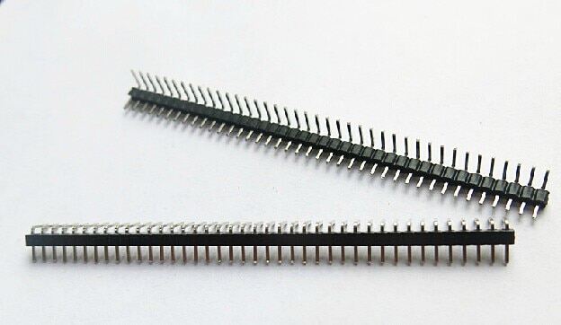 200pcs/lot 2.0mm 1x40 Single Row Male Copper RIGHT ANGLE Pin Header Strip Good quality