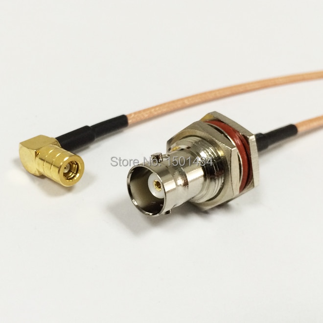 New BNC Female Jack Connector Switch SMB Female Jack Right Angle Convertor RG316 Wholesale Fast Ship 15CM 6" Adapter