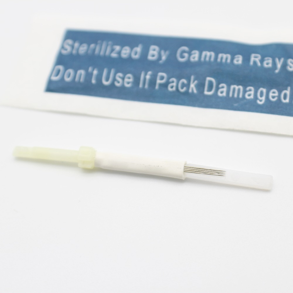 50pcs 4 Prong Flat Needle Permanent Makeup Tattoo Needles For Dragon Tattoo Machine Gun Permanent Makeup Eyebrow Lip Eyeliner