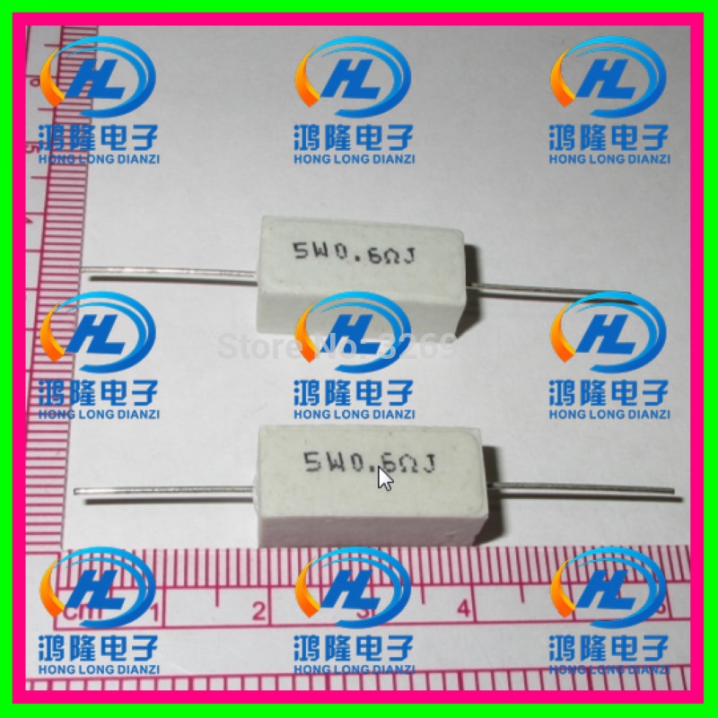 (10pcs/lot) 5W 0.6 ohm +/-5% / 5W 0.6R ohm 5% / 5W 0.6RJ