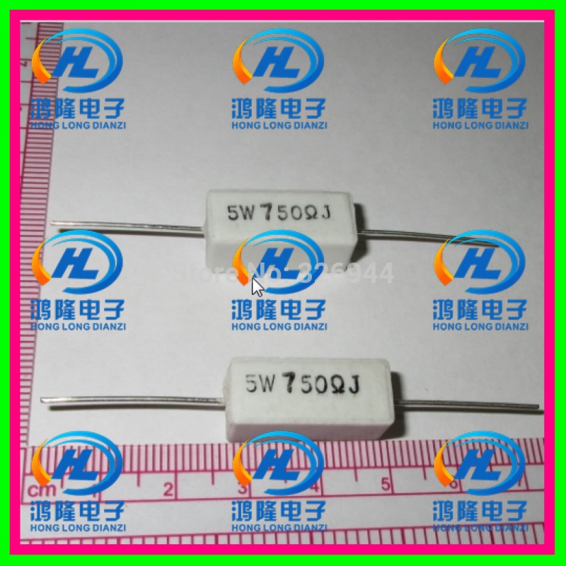 (10pcs/lot) 5W 750 ohm +/-5% / 5W 750R ohm 5% / 5W 750RJ