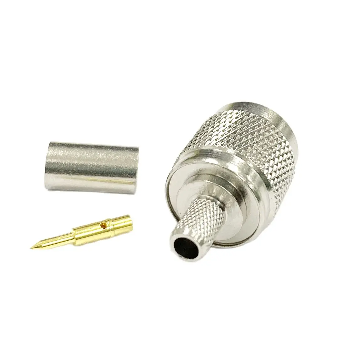 1pc TNC Male Plug RF Coax Convertor Connector Crimp RG58 RG142 RG400 LMR195 Cable Straight Nickelplated New Wholesale