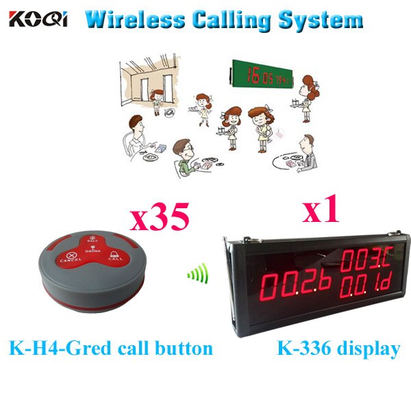 Order System For Restaurant Ordering Solution 3 Groups Number Display With 4 Key Call Buttons (1 display 35 call button)