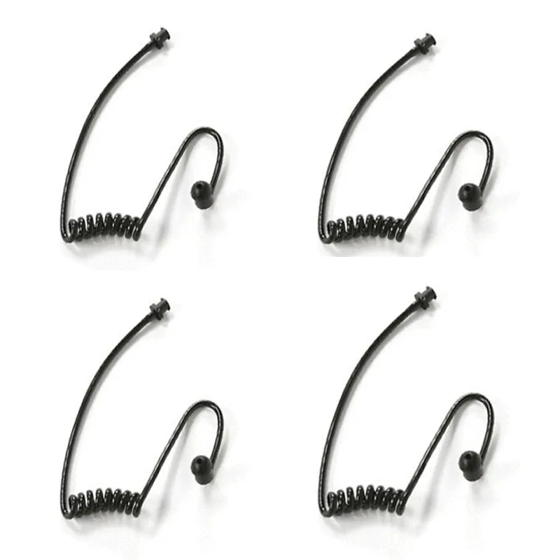 5X New Replacement Black Coil Acoustic Tube +Mushroom Eartip For Earphones
