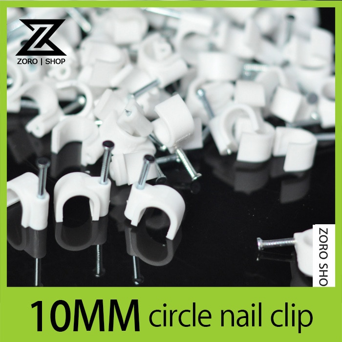 ZORO (100pcs) 10MM Circle Nail Clip White Wire Clasp White
