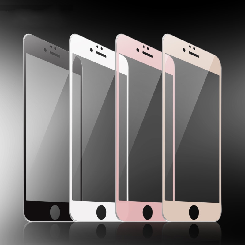 1-3Pcs Black White 9H Full Cover Tempered Glass Screen Protector for iPhone X XR XS 11 12 13 14 Pro Max Mini 6 6S 7 8 Plus SE