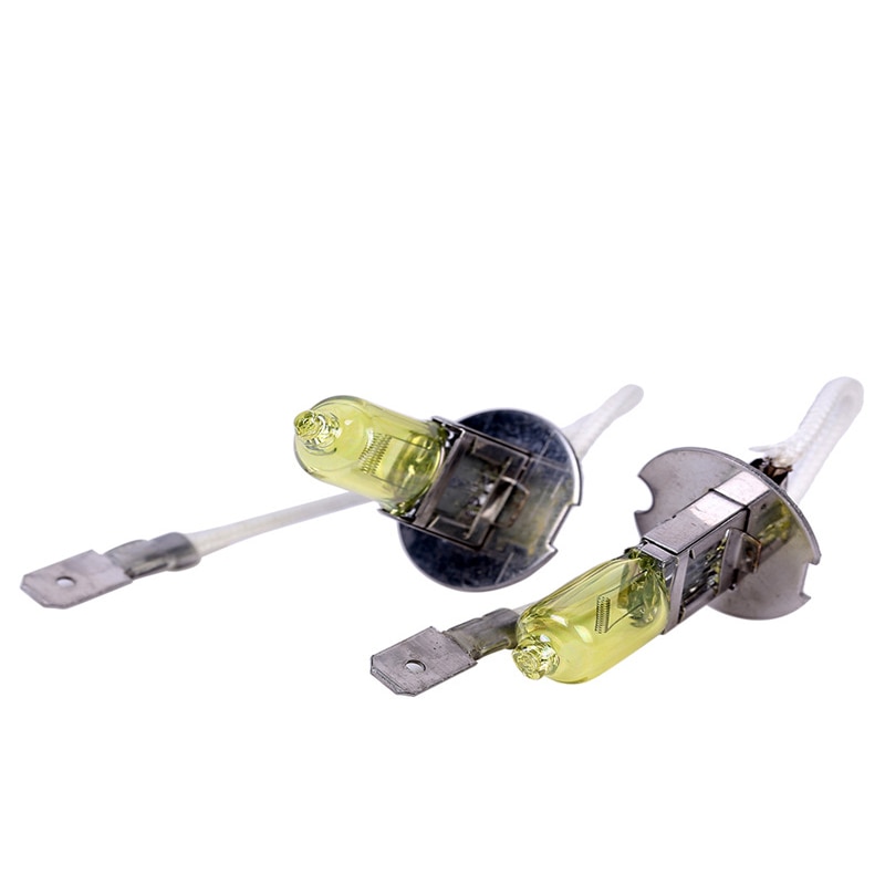 2Pcs 12V 55W 3700K H3 Light Bulbs Halogen Golden Yellow Fog Light Car Styling Parking