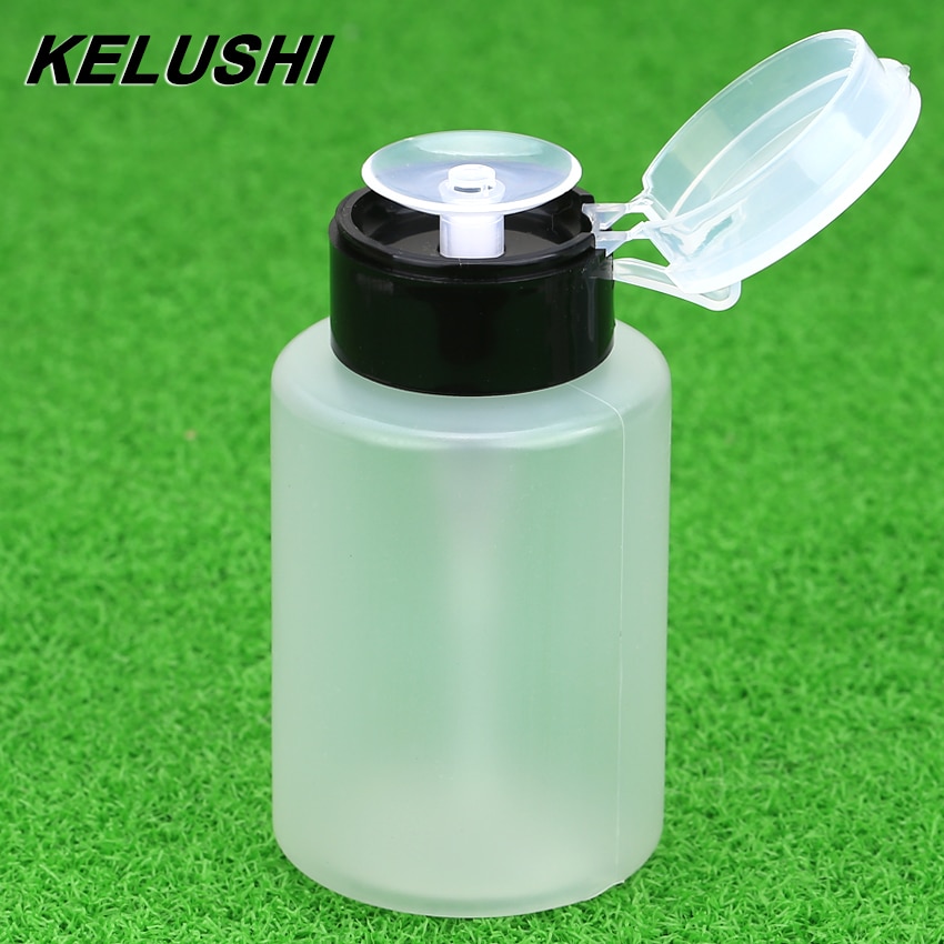 160mL Push Down Empty Pump Dispenser Clear Bottle for Nail Polish Remover Liquid Alcohol Storage Leakproof Pump Cap