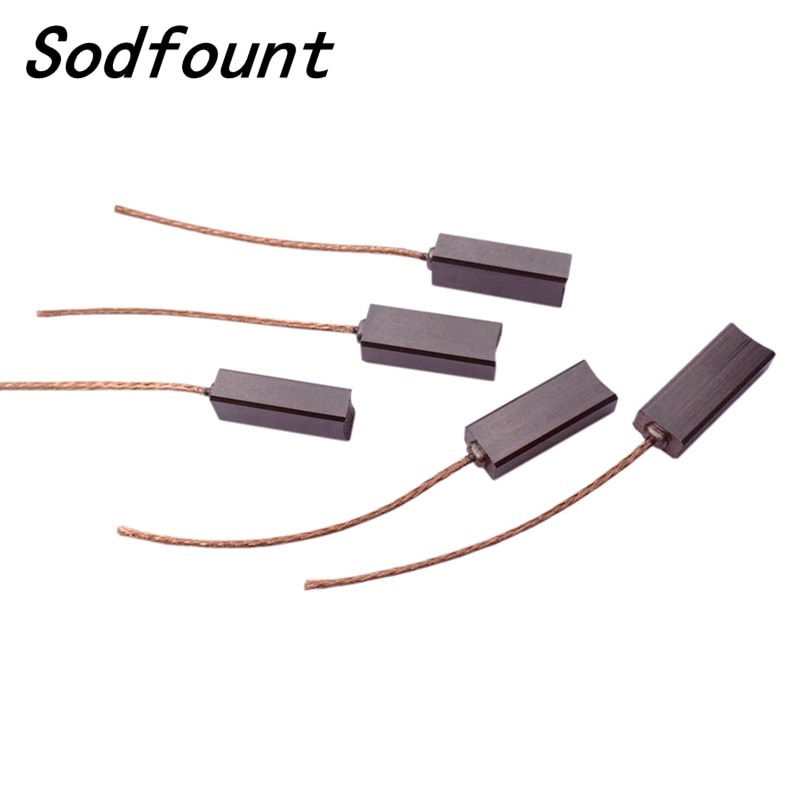 10Pcs Carbon Brushes Wire Leads Generator Generic Electric Motor Brush Replacement 4.5 x 6.5 x 20mm Car Alternator Regulator