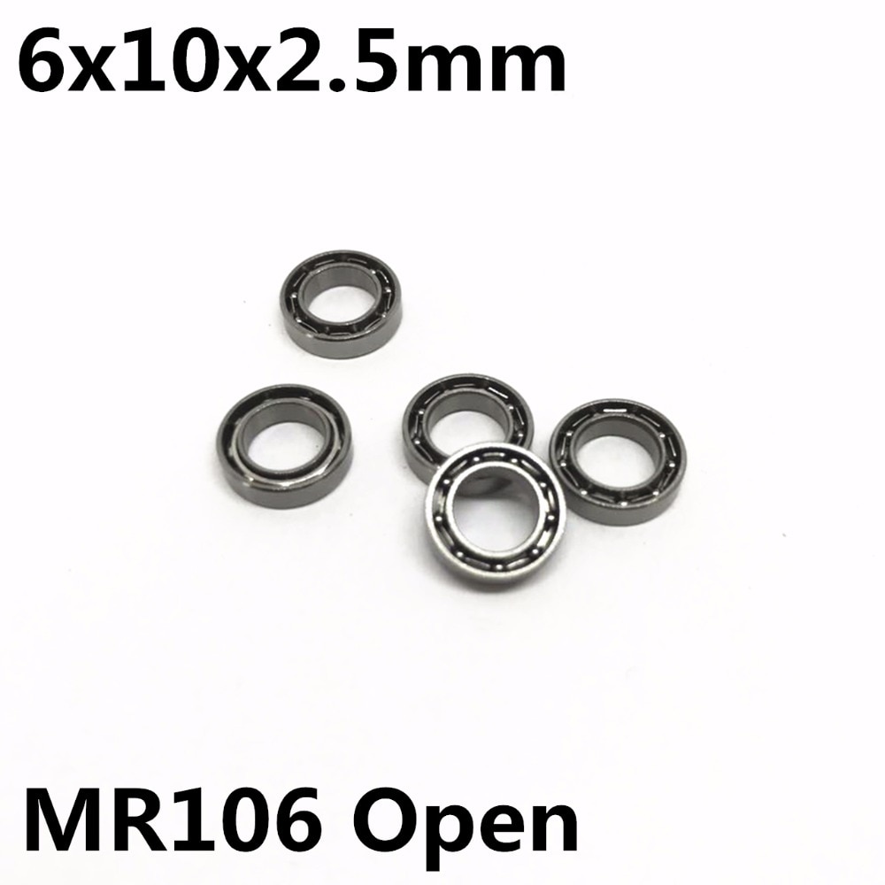 10Pcs MR106 L-1060 6x10x2.5 mm Open Deep Groove Ball Bearing Miniature Bearing High Quality