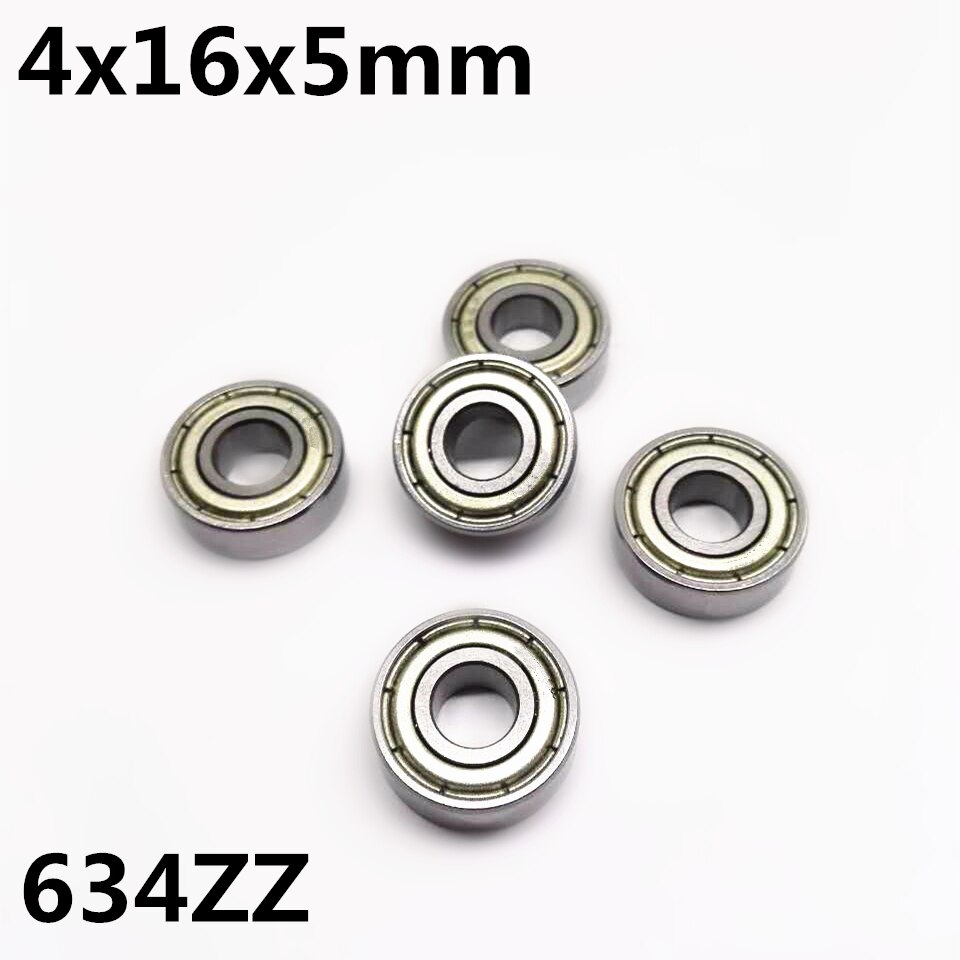 10Pcs 634ZZ 4x16x5 mm Deep groove ball bearing Miniature bearing High quality Low noise 634Z