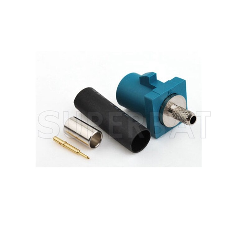 Superbat 10pcs Fakra Connector Crimp Male Waterblue /5021 Neutral Coding for RG316 RG174 LMR100