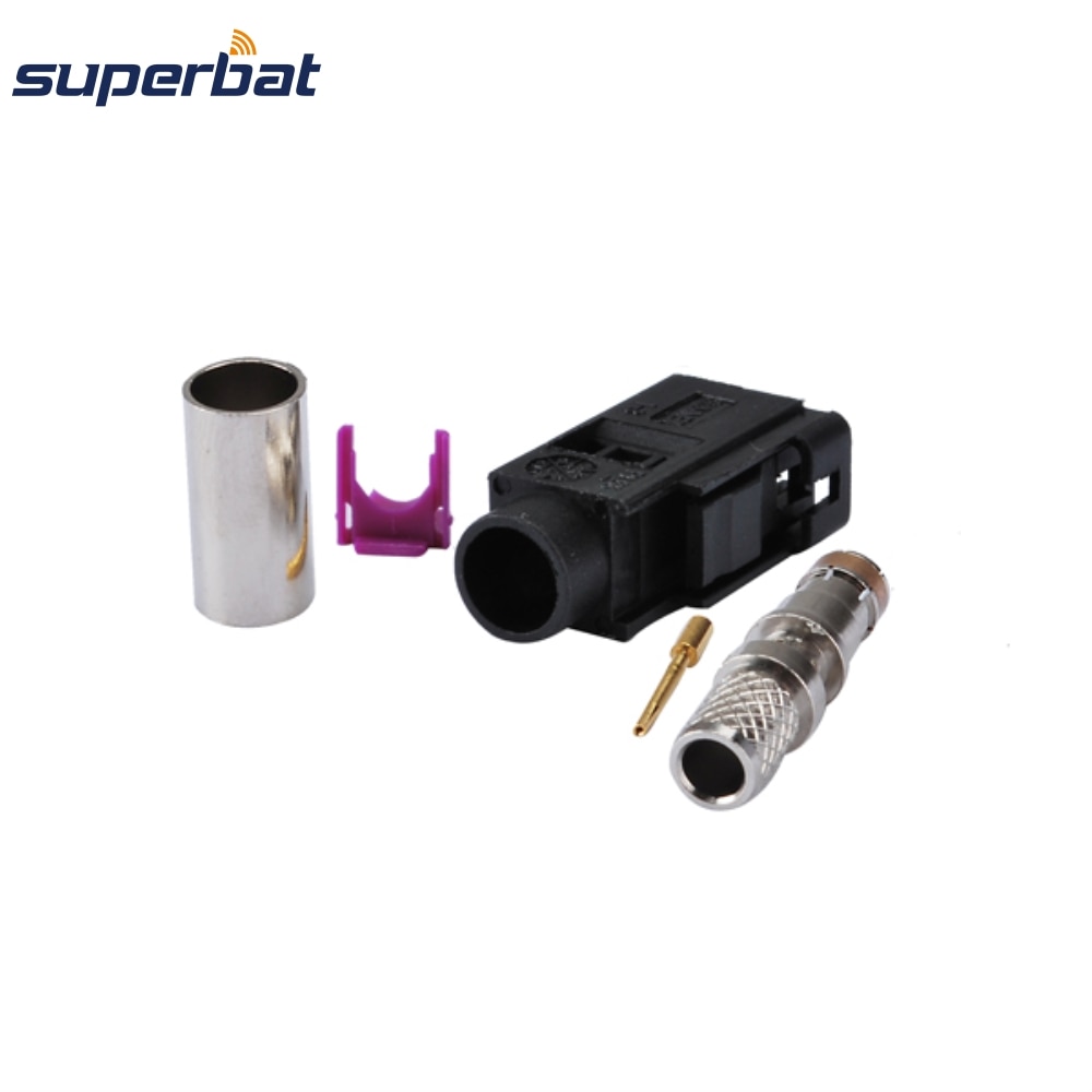 Superbat 10pcs Fakra Crimp Female Apply to Radio Without Phantom Supply for Cable LMR195,RG58,RG142,RG400