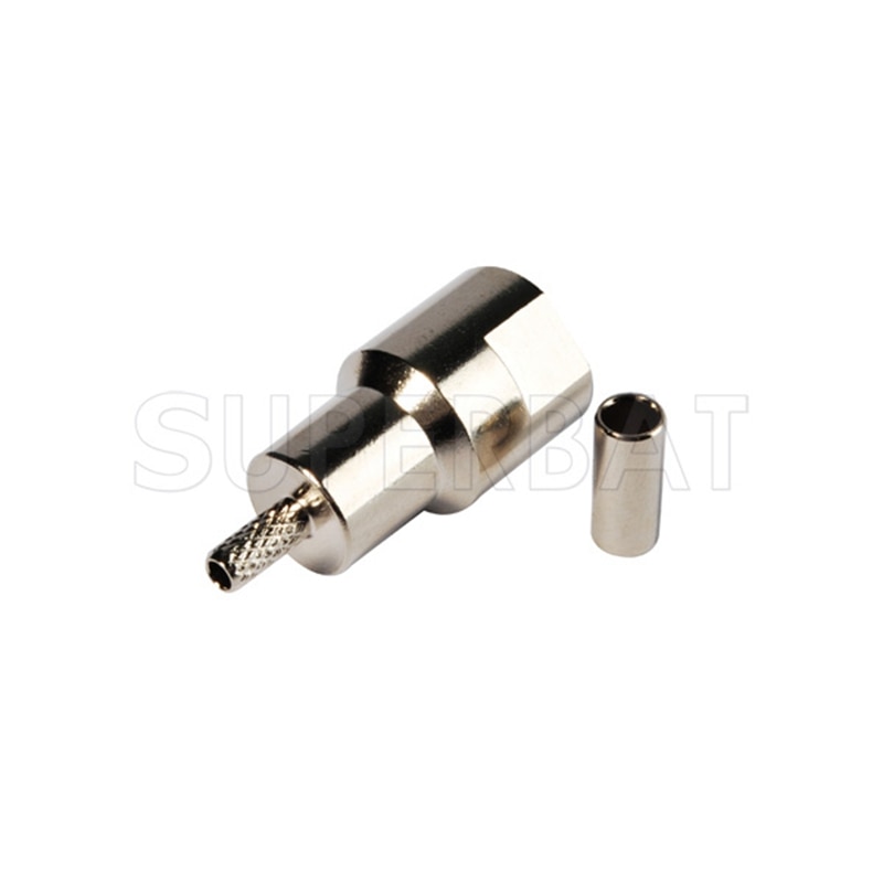 Superbat 10pcs FME Crimp Male RF Coaxial Connector for Cable RG174, RG178,RG316,LMR100