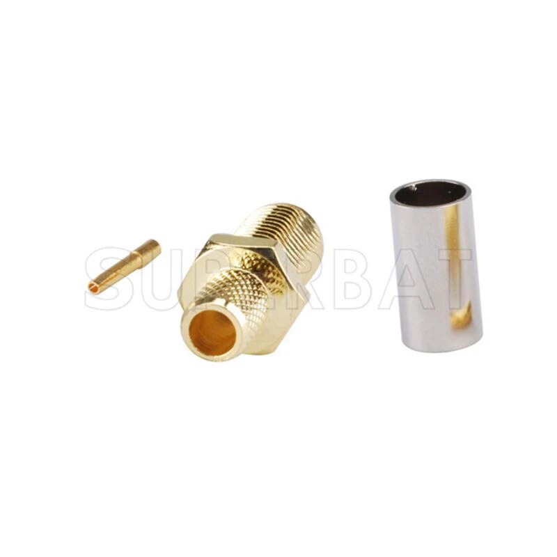 Superbat 10pcs SMA Female Bulkhead Crimp RF Coaxial Connector for Cable LMR200 KSR200