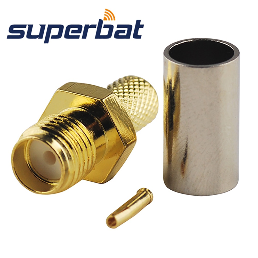 Superbat 10pcs SMA Female Cable RG58 RF Coaxial Connector for Cable RG58 RG400 RG142 LMR195 KSR195