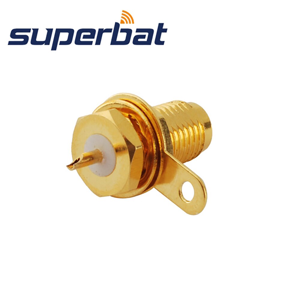 Superbat 10pcs SMA Female Panel Mount with Nut and Solder Cup RF Coaxial Connector Bulkhead Straight for Wlan Router Antenna