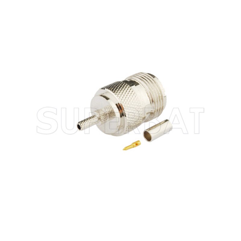 Superbat 10pcs UHF Crimp Female RF Coaxial Connector for Cable RG174, RG178,RG316,LMR100