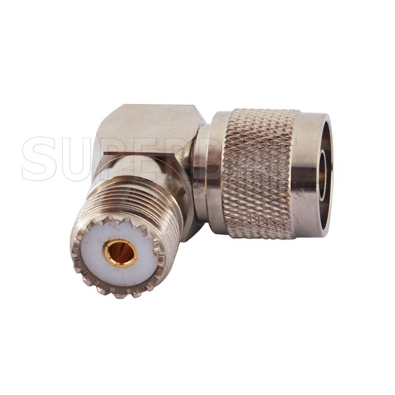 Superbat 5pcs N-UHF Adapter N Male to UHF Female Right Angle Coaxial Connector