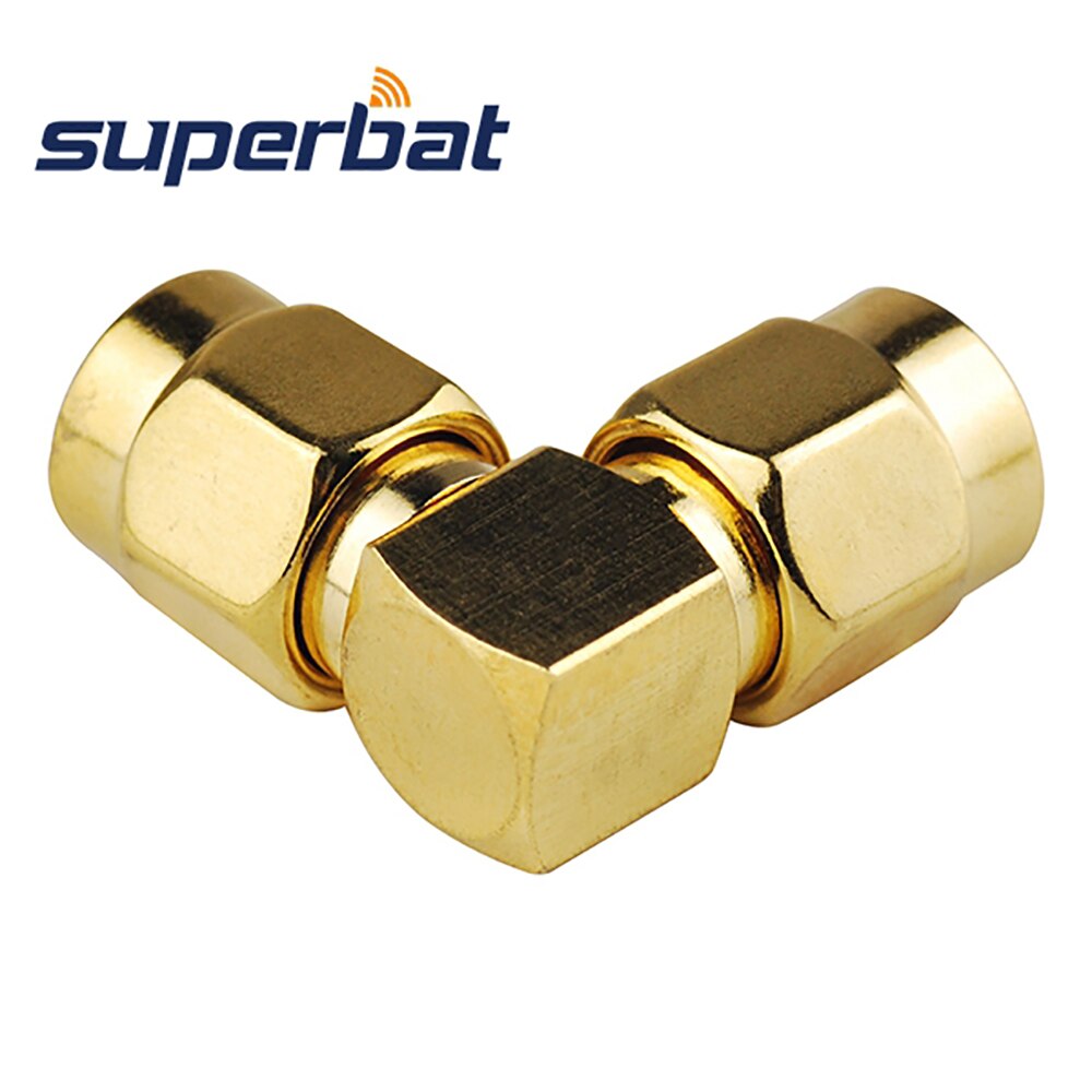 Superbat 5pcs RP-SMA Adapter Reversed SMA Plug to Male Right Angle Connector