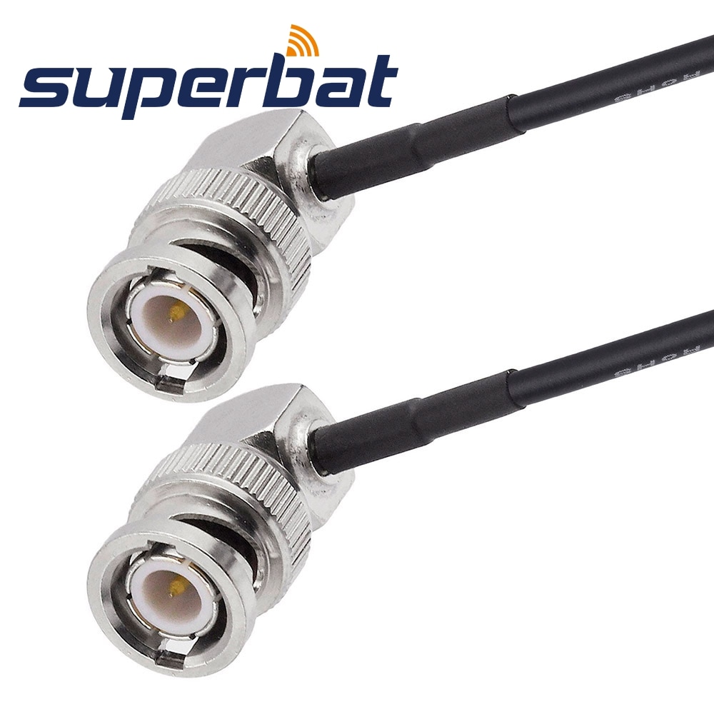 Superbat BNC Plug to Male Right Angle Pigtail Cable RG174 15cm Antenna Feeder Cable Assembly