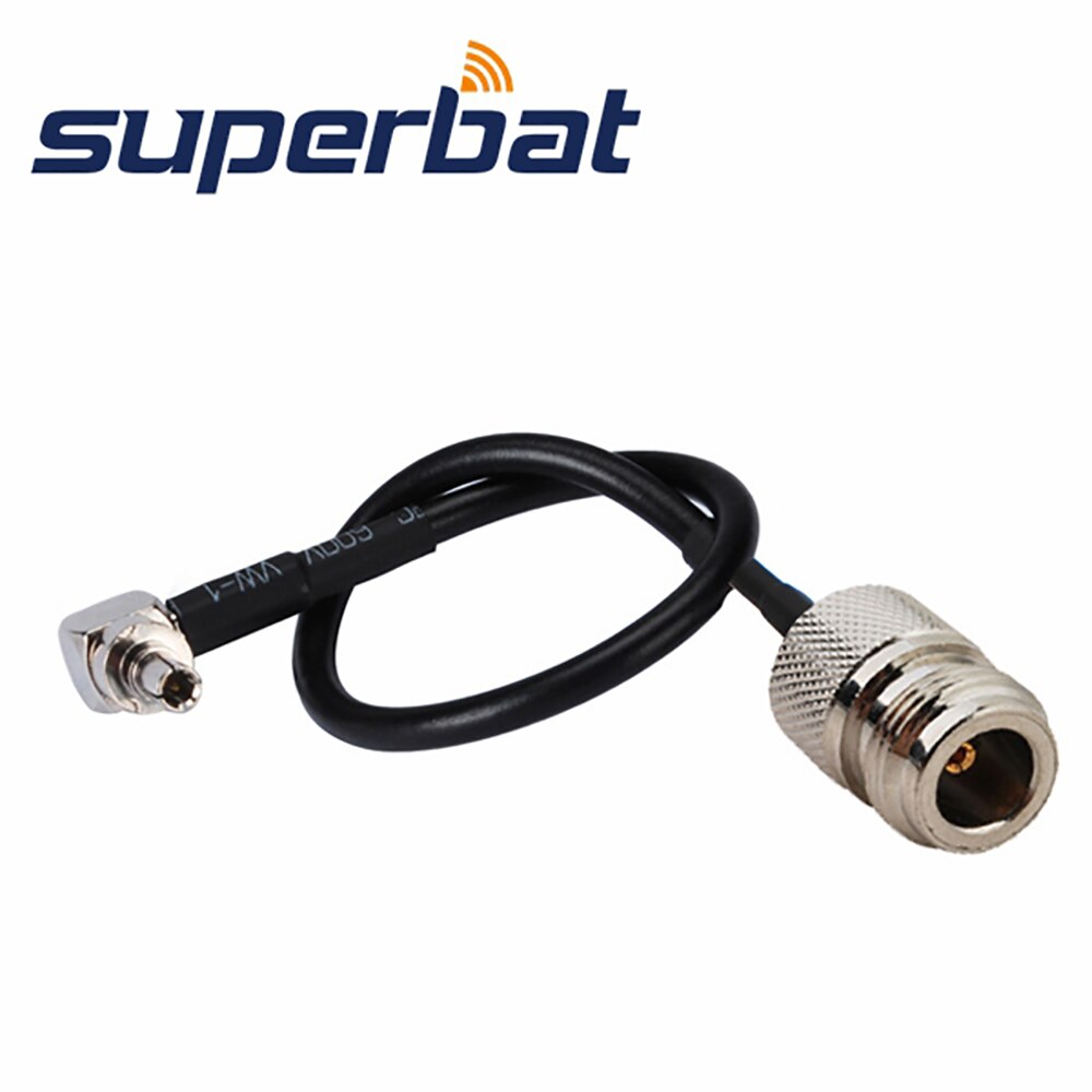 Superbat N Female Straight to CRC9 Male Right Angle Pigtail Jumper Cable RG174 15cm for 3G Huawei Modem