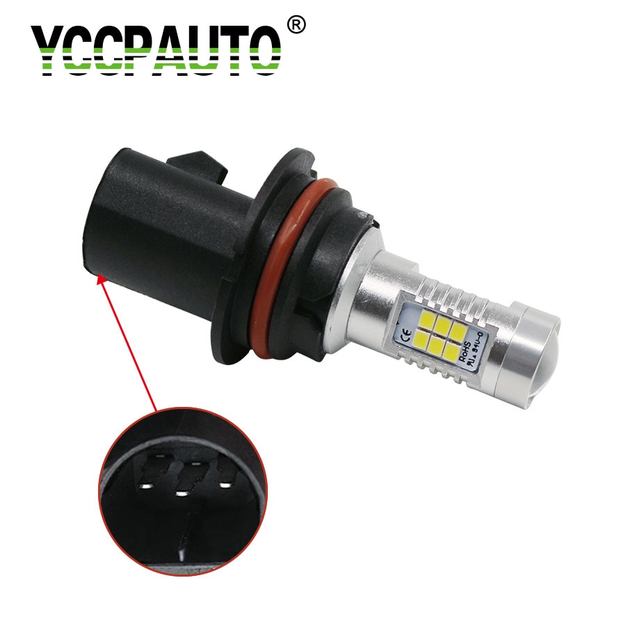 Super Bright 1Pcs 9007 HB5 LED Car Fog Lights 2835 SMD 21 LED White Car Light Source Auto Driving Bulb High Power 12V-24V