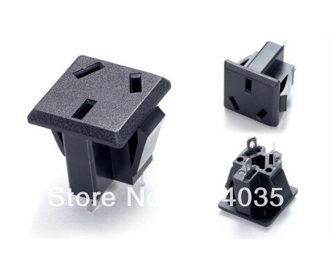 100 pcs/lot SS-6D Copper AC power socket industrial socket National standards 3 socket 3PIN Environmental CE 10A 250V