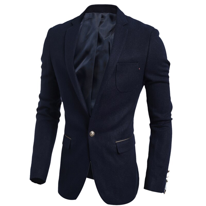 Hot Style New Brand A Grain Of Buckle Men Suit British Style Slim Fit Men's jacket Coat M-2XL