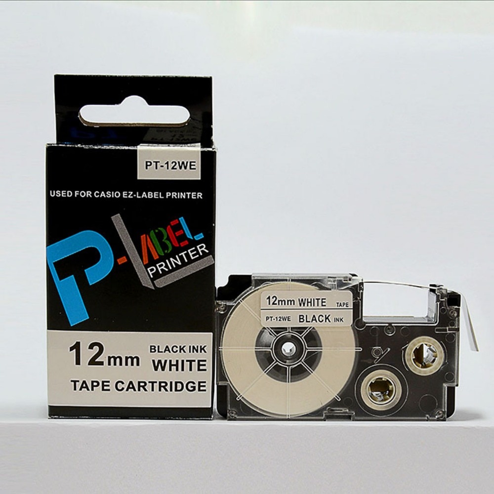 12mm black on white XR-12WE1 tape cartridge be used for KL-780 KL-820 KL series label printer
